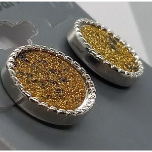 NEW Druzy Like Silver Tone Dressbarn Nickel Free‎ Pierced Post Earrings